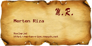 Merten Riza névjegykártya